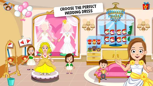 My Town: Wedding Day girl game_2