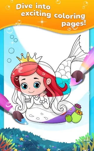 Mermaid coloring book gradient_0