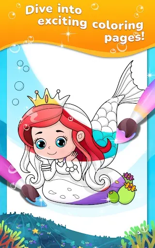 Mermaid coloring book gradient_10