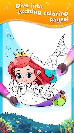 Mermaid coloring book gradient_5