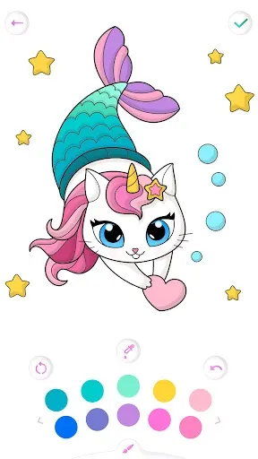 Mermaid coloring book gradient_9